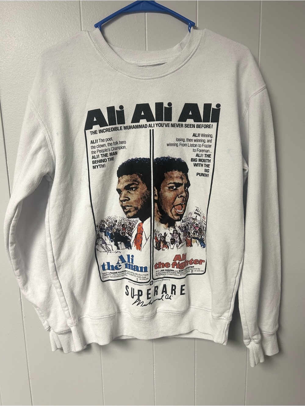 Superrare Muhammad Ali Graphic Crewneck Sweater - White Small